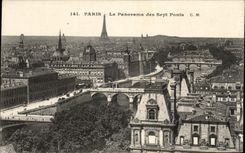 CPA Paris the Panorama of the seven bridges Eiffel Tower