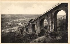 CPA Lourdes Funiculaire du pic de Jer Le viaduc