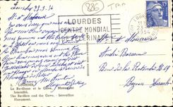 CPA Lourdes La Basilique et le Gave Monument Interallie