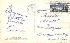 CPA Lourdes la Basillque et le Gave 