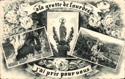 CPA A la grotte de Lourdes 