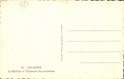 CPA Lourdes La Basilique Et l'esplanade Des Processions