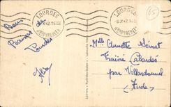 CPA De Lourdes Mes voeux mes Souhaits Hirondelles