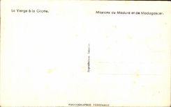 CPA the Virgin with the Cave Missions of Madure and Madagascar Lourdes