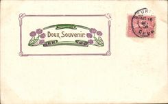 CPA Fantaisie Fleurs Doux souvenir