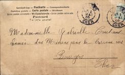 CPA Fantaisie Fleurs Femme Enfant Lettre C 