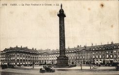 CPA Paris the Vendome Place and the Column L