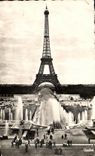 CPA Paris the Eiffel Tower and Fountains of the Palate of Chaillot
