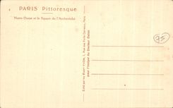 Picturesque CPA Paris Notre Dame And the Public garden Of the Yvon Archbishop's palace