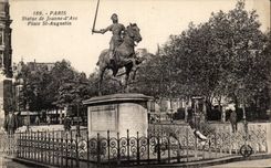 CPA Paris Statue Of Jeanne d' Arc Places St Augustin