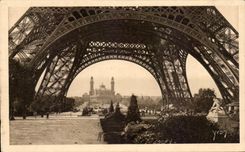 Picturesque CPA Paris Under the Tower Eiffel Yvon