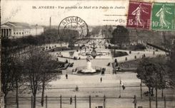CPA Angers Vue generale du Mail et le Palais de Justice