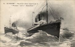 CPA Le Havre Record De Vitesse Remporte Par La Provence Sur Le Deutschland Bateau