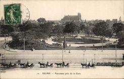 CPA Rheims Panorama taken of the Station