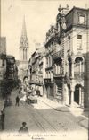 CPA Caen Street and the Church Saint Pierre
