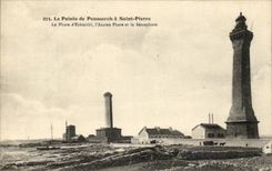 CPA Top of Penmarch has holy Pierre the Lighthouse of Eckmuhl the Old Lighthouse and the Semaphore