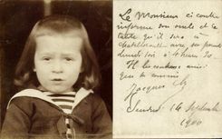 CARTE PHOTO Chatellerault Enfant Fils des Raheau Pelleterie 