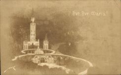 CPA Lourdes Le Rosaire Du Soir Ave ave Maria !