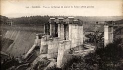 CPA Eguzon Vue Sur Le Barrage en Aval Et Les Ecluses