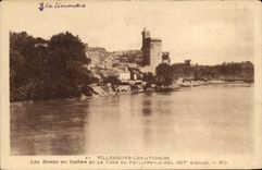 CPA Villeneuve Avignon edges of the Rhone and the tower of Philippe the beautiful one