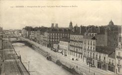 CPA Rennes perspective des quais Les ponts Neuf Nemours et Berlin
