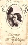 CPA Souvenir du 150eme Regt d'Infanterie Femme Couple Militaria