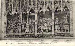 CPA Amiens La Cathedrale L'Ancien Et Le Nouveau Testament