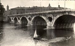 CPA Toulouse el Garona el nuevo puente y el hospital