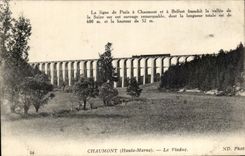 CPA Chaumont Le Viaduc Train