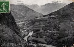 CPA Lourdes La Vallee d'Argeles Vue du funiculaire du pic de Jer