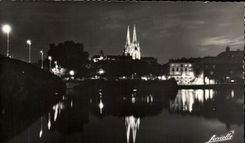 CPA Bayonne la nuit et la Cathedrale Illuminee
