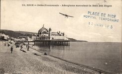 CPA Thrown Nice walk Airplane flying over Bay of the Angels