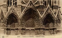 CPA Rheims Gates Of Cathdrale Cathedral' S Portals