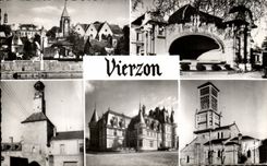 CPA Le Berry Vierzon L'eglise Et vue D'ensemble 