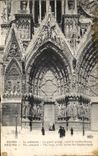 CPA Rheims the Cathedral the Large Gate before the Bombardment Rheims The Cathedral