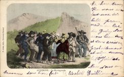 CPA Auvergne La Montagnarde Folklore Costume