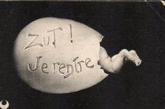 CPA Zut Je rentre Enfant Oeuf 