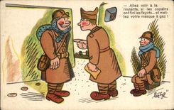 CPA See with travelling If the Buddies have Fini Fayots Militaria