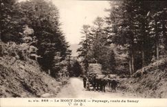 CPA the Mount Gilds Landscape road of Sancy Attelage Oxen