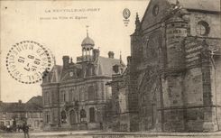 CPA Neuville With the Bridge Town hall and Church