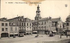 CPA Rheims Saint Places Drouet d' Erlon Eglise Jacques