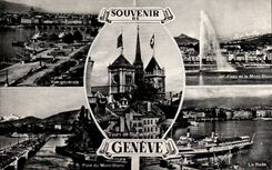 CPA Souvenir Of Tours of Geneva Swiss