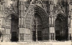 CPA Tours the Cathedral St Gaiten Entrance doors St Gatien Cathedral