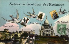 CPA Souvenir Of the Sacring Heart De Montmartre Paris Doves
