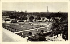 CPA Paris Jardin des Tuileries Tour Eiffel