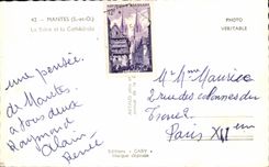 CPSM Mantes La Seine et la cathedrale