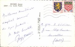 CPA Decines the Public garden Swan