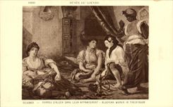 CPA Musee du Louvre Paris David Femmes D'Alger leur Appartement Algerie 