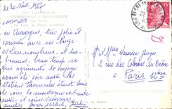 CPA Picturesque Auvergne And Tourist Lake Pavin At the bottom the beach of arrival