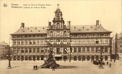 Fuente Brabo Antwerpen Sfadhuis de And del ayuntamiento de CPA Amberes en Fontein Brabo